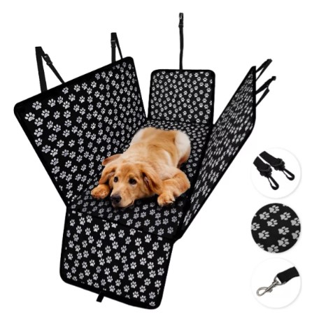 Funda Impermeable Coche Cubre Asiento Mascota Auto Perro Color Negro T