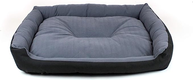 PETS APPAREL HILLS Cama para Perro, Resistente, Confortable, con Relleno Suave, Medidas y Color a Elegir (Large, Negra/Gris)