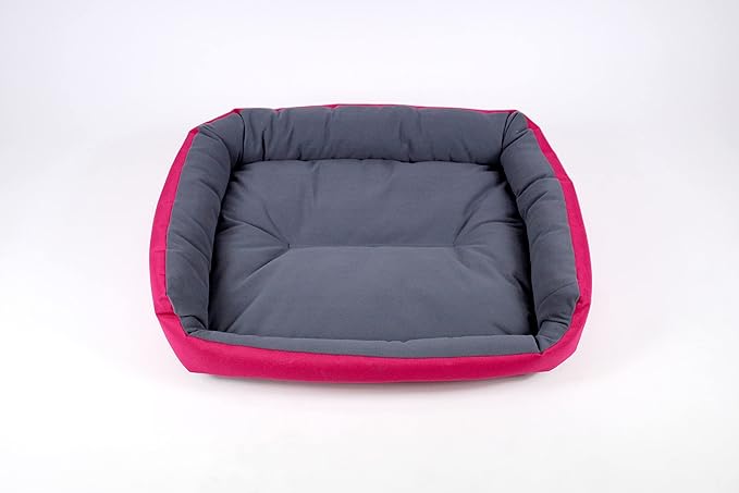 PETS APPAREL HILLS Cama para Perro, Resistente, Confortable, con Relleno Suave, Medidas y Color a Elegir (Medium, Fucsia/Gris)