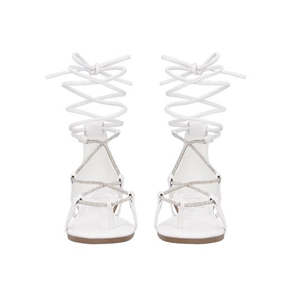 Sandalias  UH LULU by EH! 2104 Blanco Mujer Sandalia Piso Huaraches Cintas Color Blanco