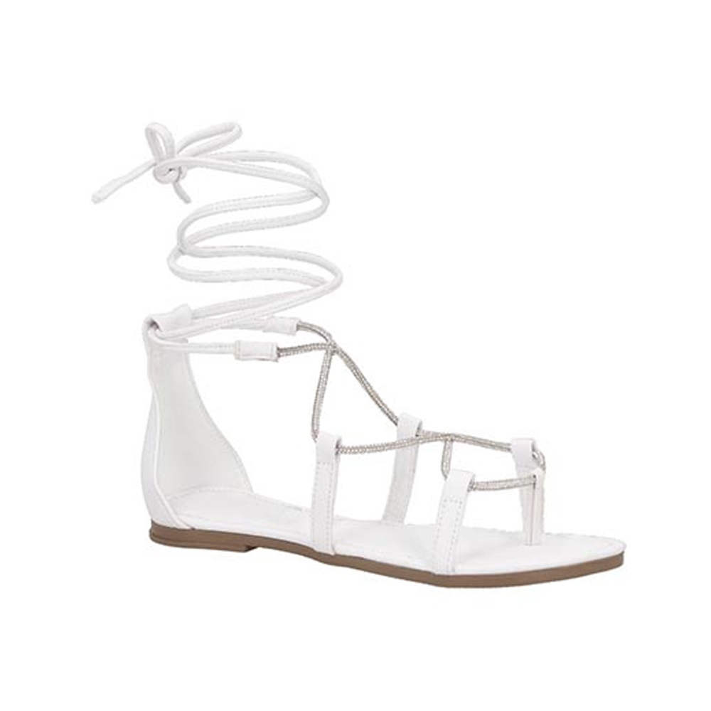 Sandalias  UH LULU by EH! 2104 Blanco Mujer Sandalia Piso Huaraches Cintas Color Blanco