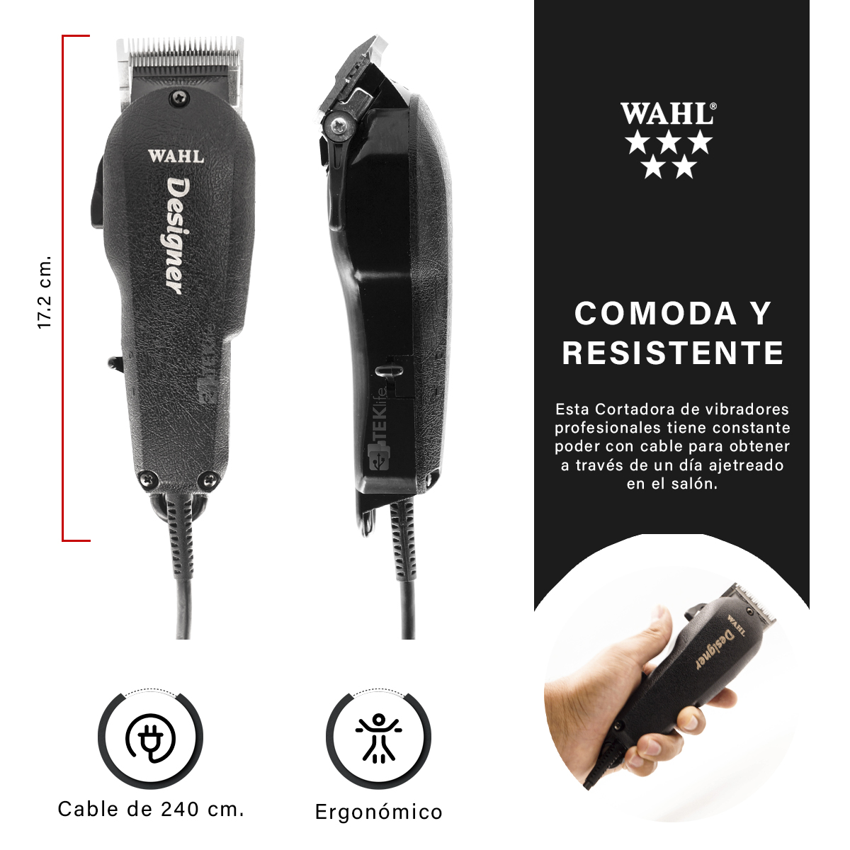 Cortadora De Pelo Calidad Profesional Wahl Designer Alta Potencia .