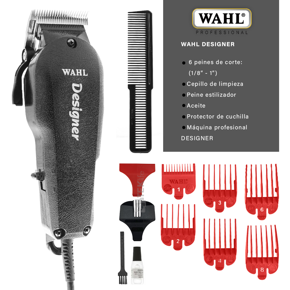 Cortadora De Pelo Calidad Profesional Wahl Designer Alta Potencia .
