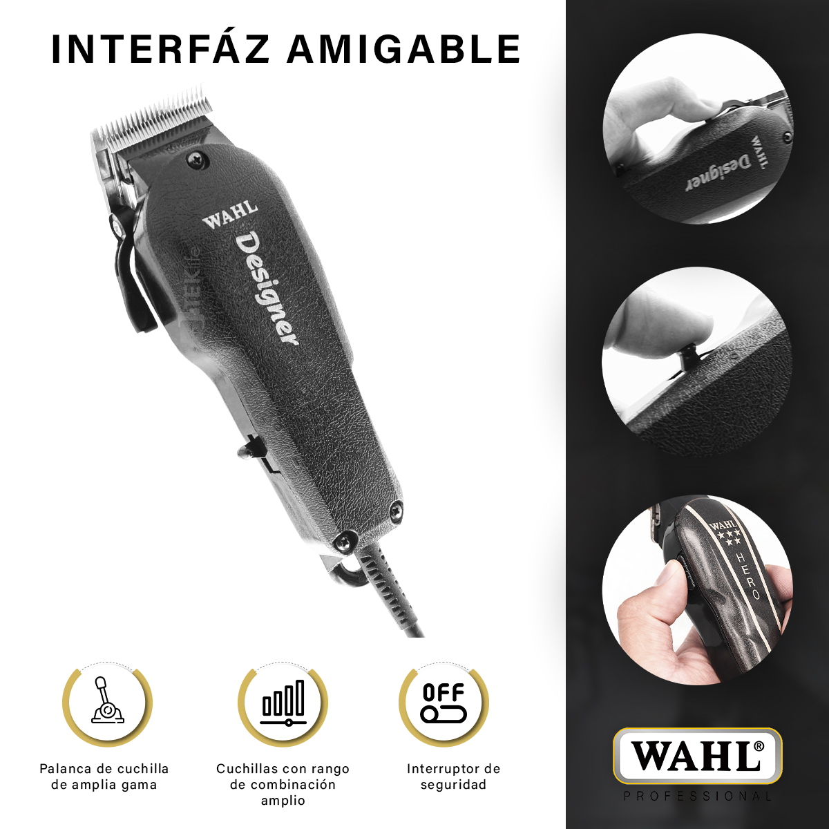 Cortadora De Pelo Calidad Profesional Wahl Designer Alta Potencia .