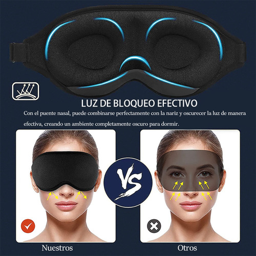 "Antifaz Para Dormir 3d Anti-luz Máscara De Ojos Para Sueño negro "