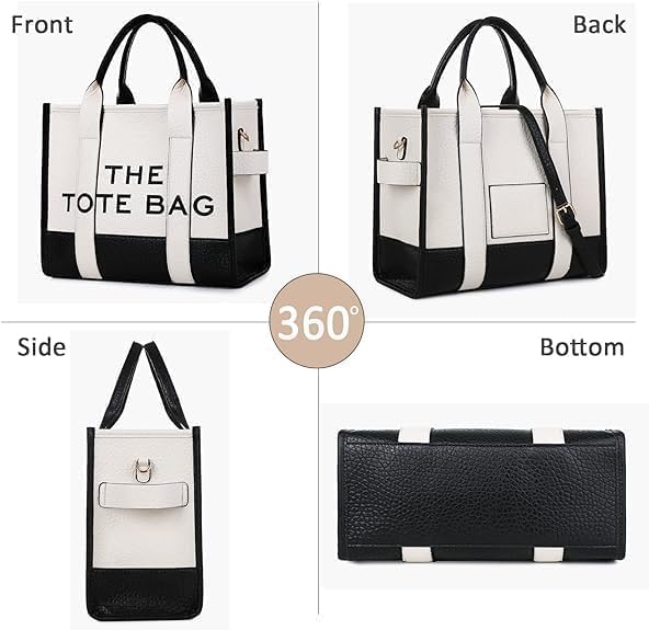 A The Tote Bag de piel grande para mujer Bolsas Totes con cierre bolsa tote bag