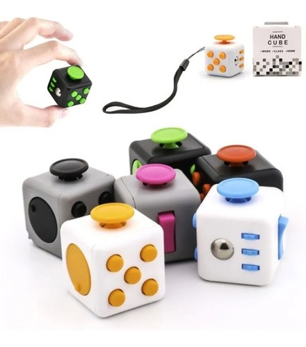 "Fidget Cube - Juguete Anti Estrés negro con rojo "