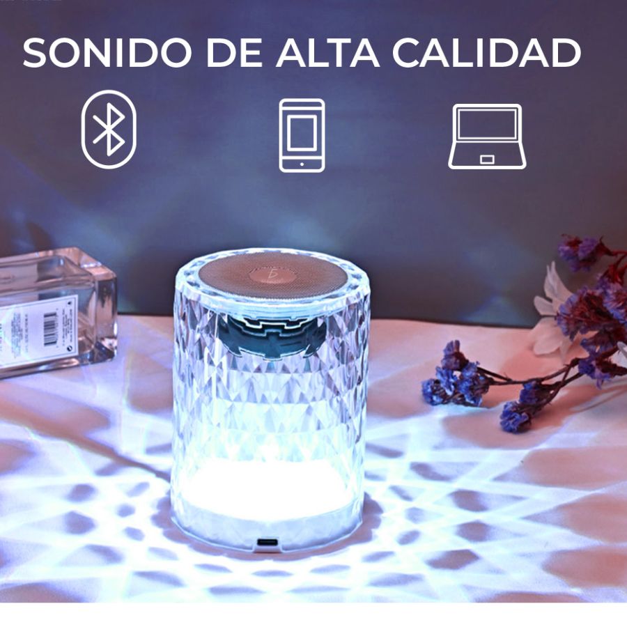 Bocina Bluetooth Diseño Lampara Cristal Acrilico.