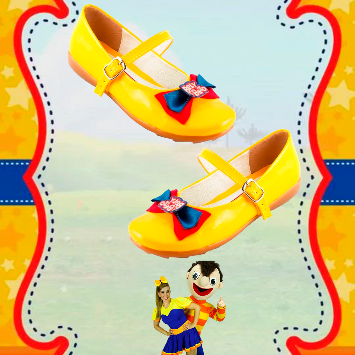 Zapatos Bely Y Beto Flats Niñas Charol Cómodas 03 Amarillo