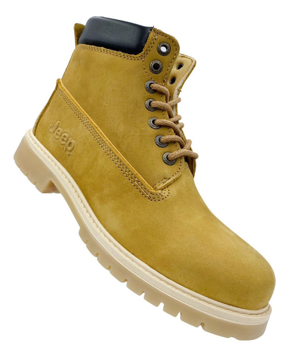 Botas Jeep De Piel Para Caballero Modelo 3801 Color Miel.