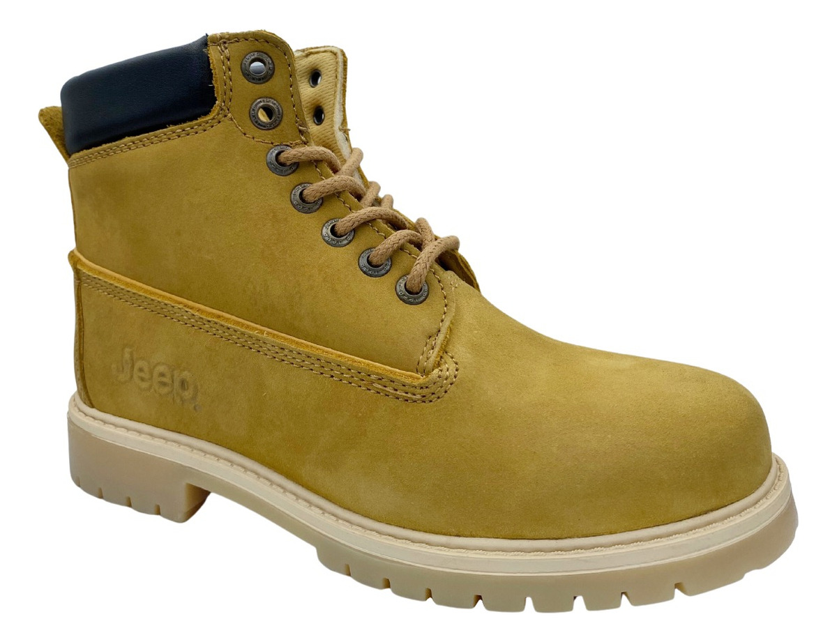 Botas Jeep De Piel Para Caballero Modelo 3801 Color Miel.
