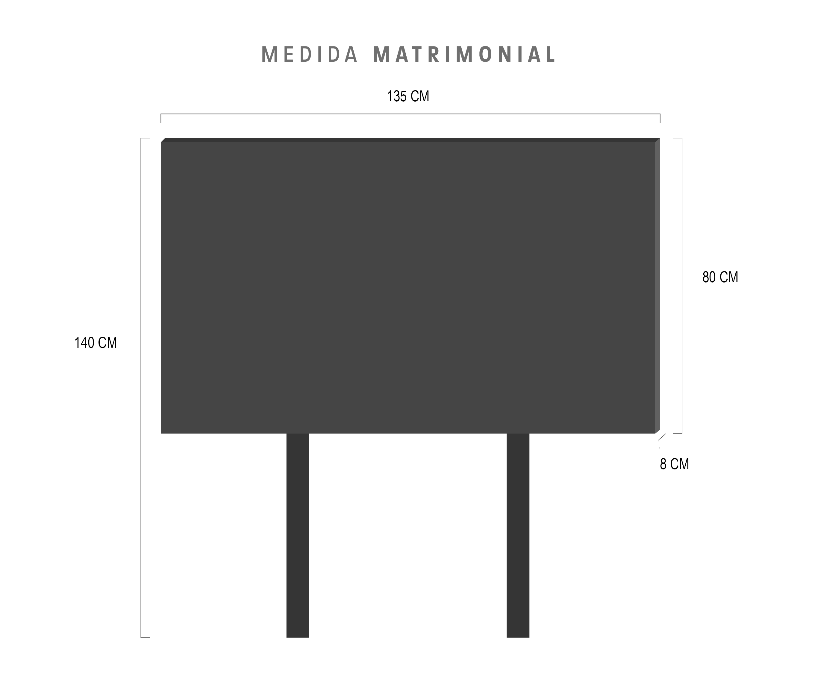 Cabecera Matrimonial Cuadro Grande Económica Msi 2 Cojines - Café