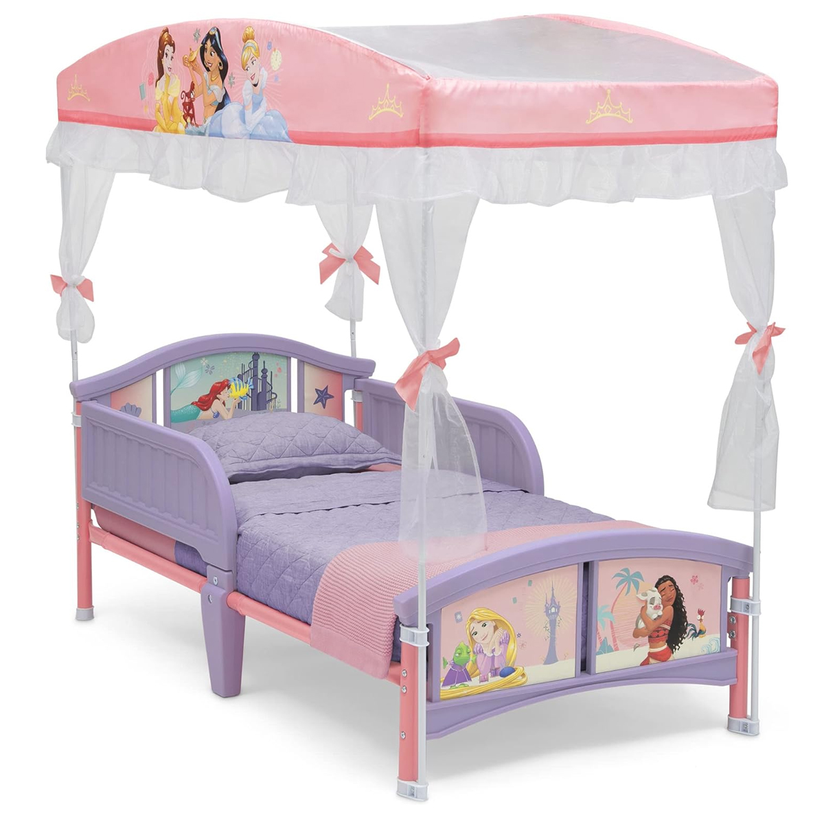 Cama Cuna Con Toldo Delta Children Princesas Lila