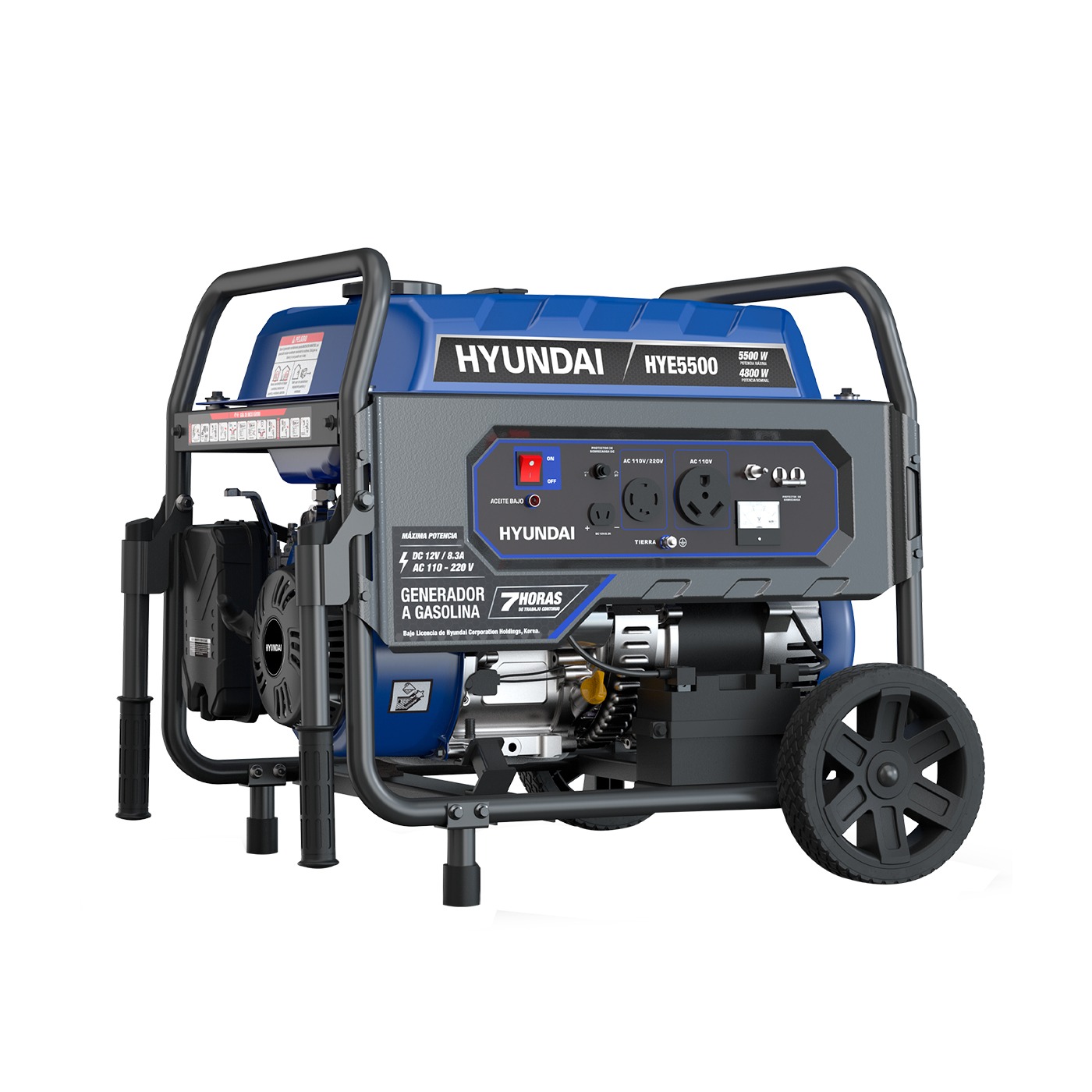 Generador Portátil HYUNDAI 5500w C/Motor 10 Hp 110v/220v - HYE5500.