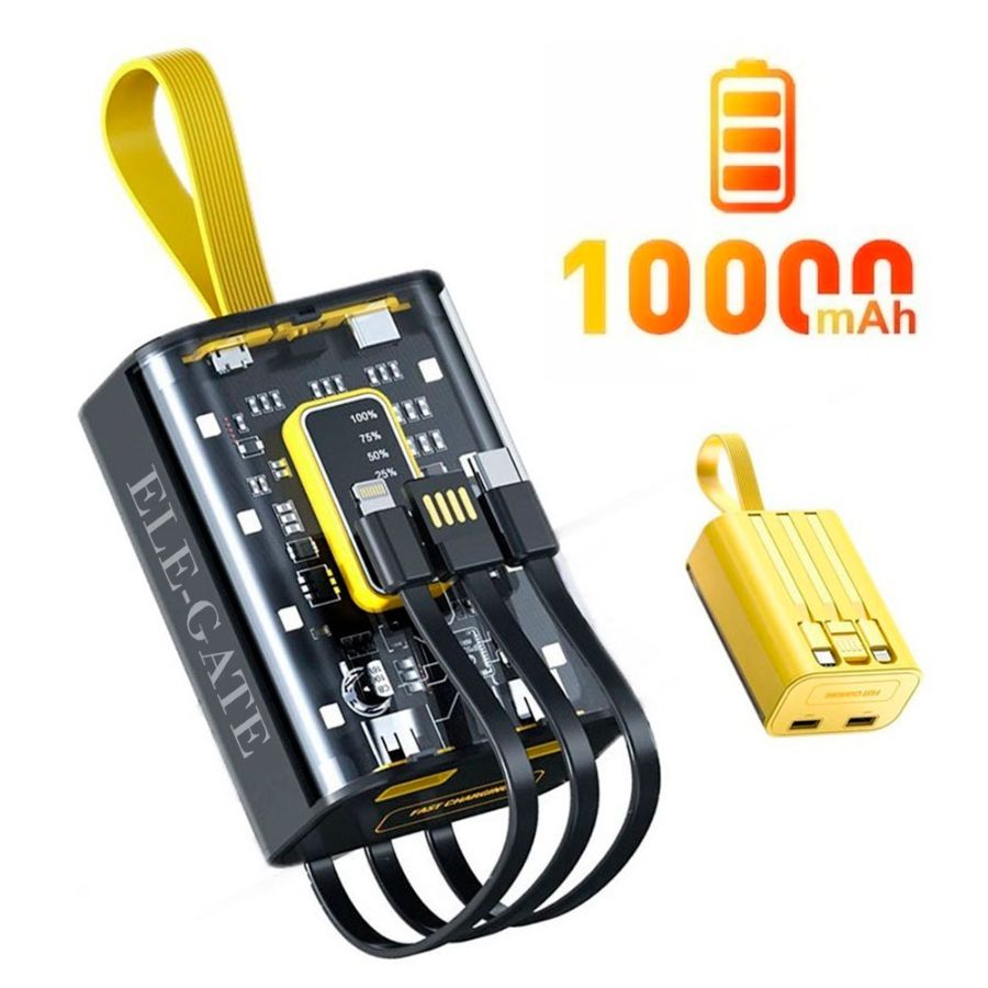 Mini Power Bank 10000mAh con Pantalla Digital Inteligente y Luz LED Nocturna.