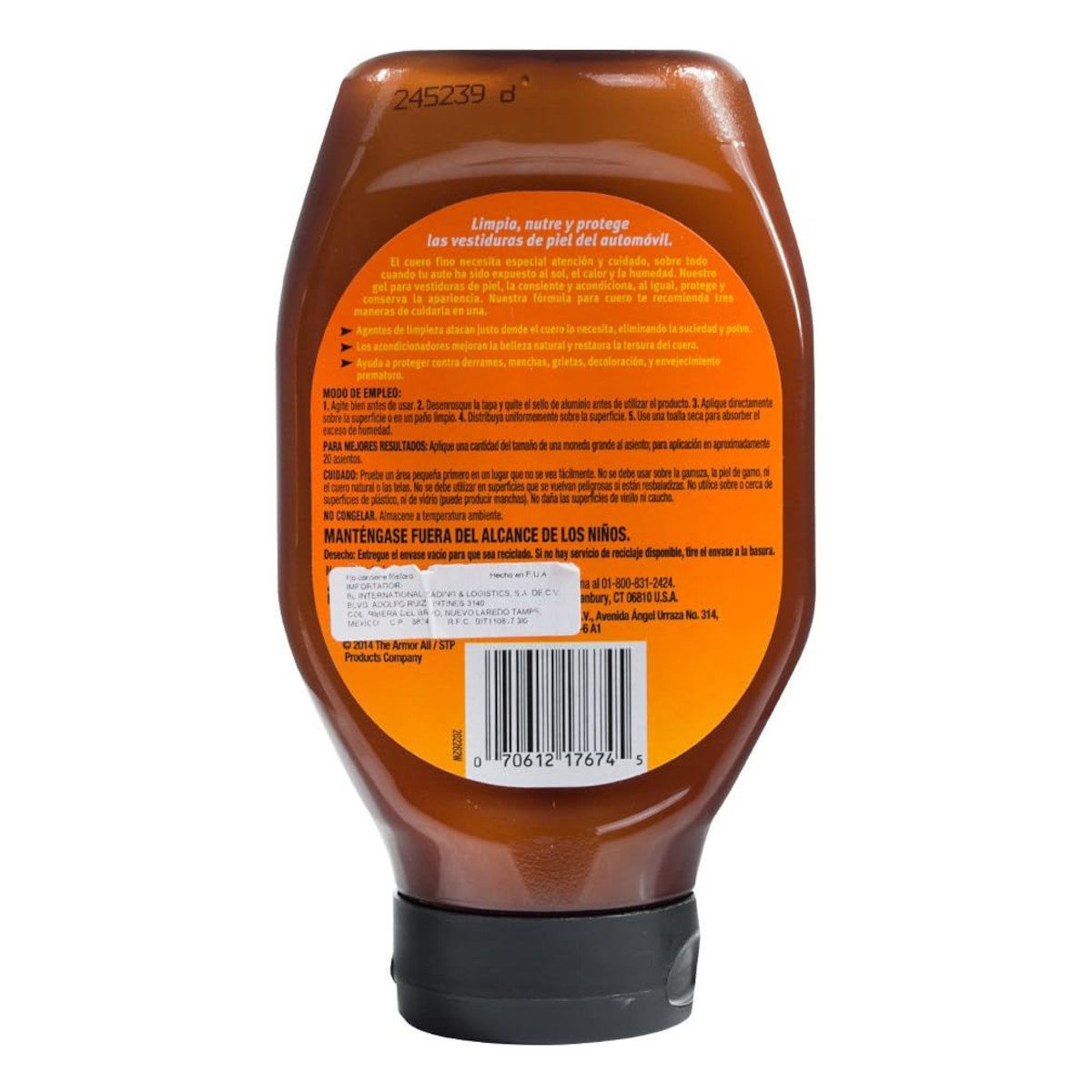 Gel Acondicionador Armor All Limpia Nutre Protege Piel Coche.