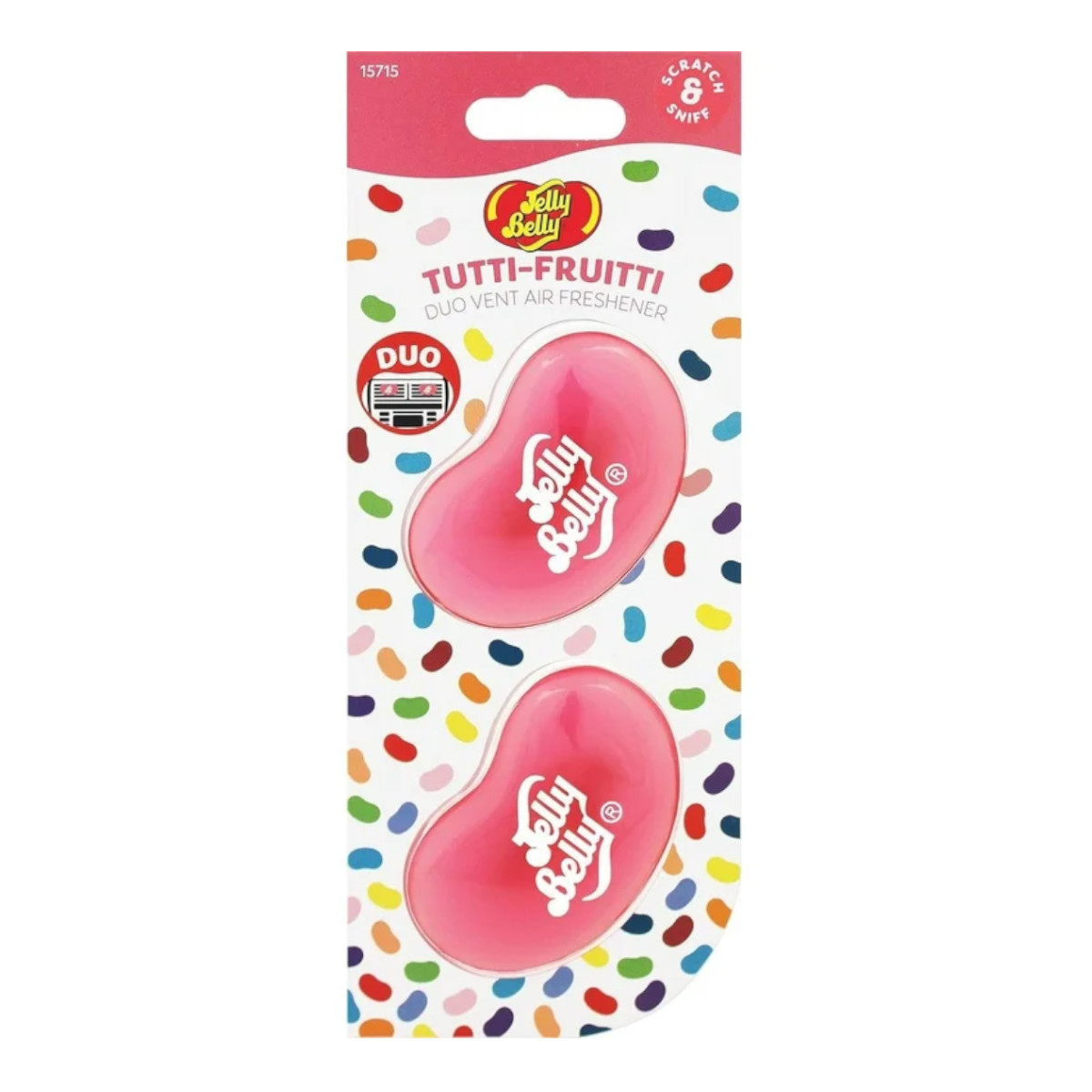 Aromatizante Auto Jelly Belly Tutti-Fruitti 2 Piezas frutal.