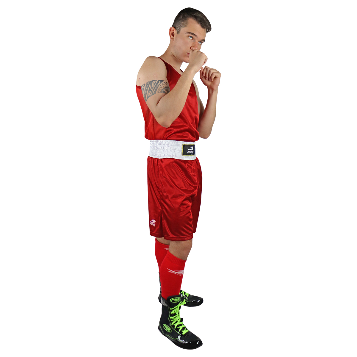 Uniforme de Box Varonil Fire Sports Playera/Short Rojo.