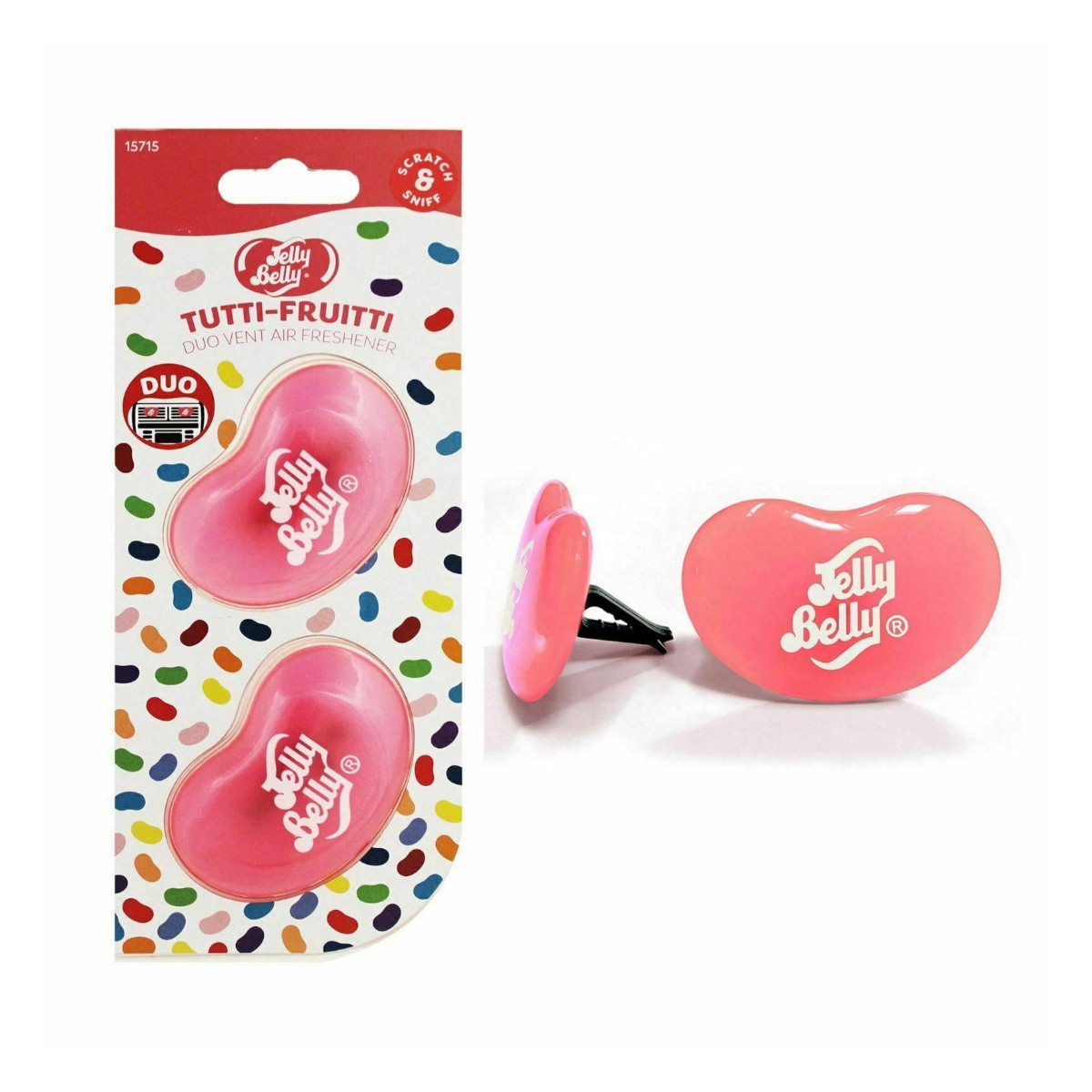 Aromatizante Auto Jelly Belly Tutti-Fruitti 2 Piezas frutal.