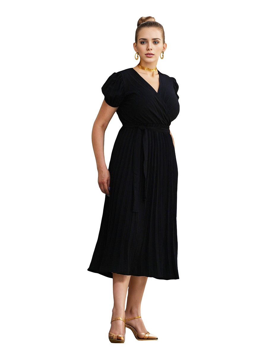 Vestido casual midi Bai Li plisado .