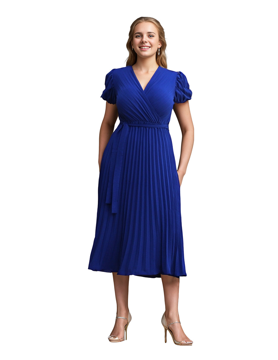 Vestido casual midi Bai Li plisado .