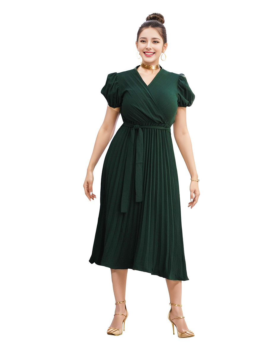 Vestido casual midi Bai Li plisado .