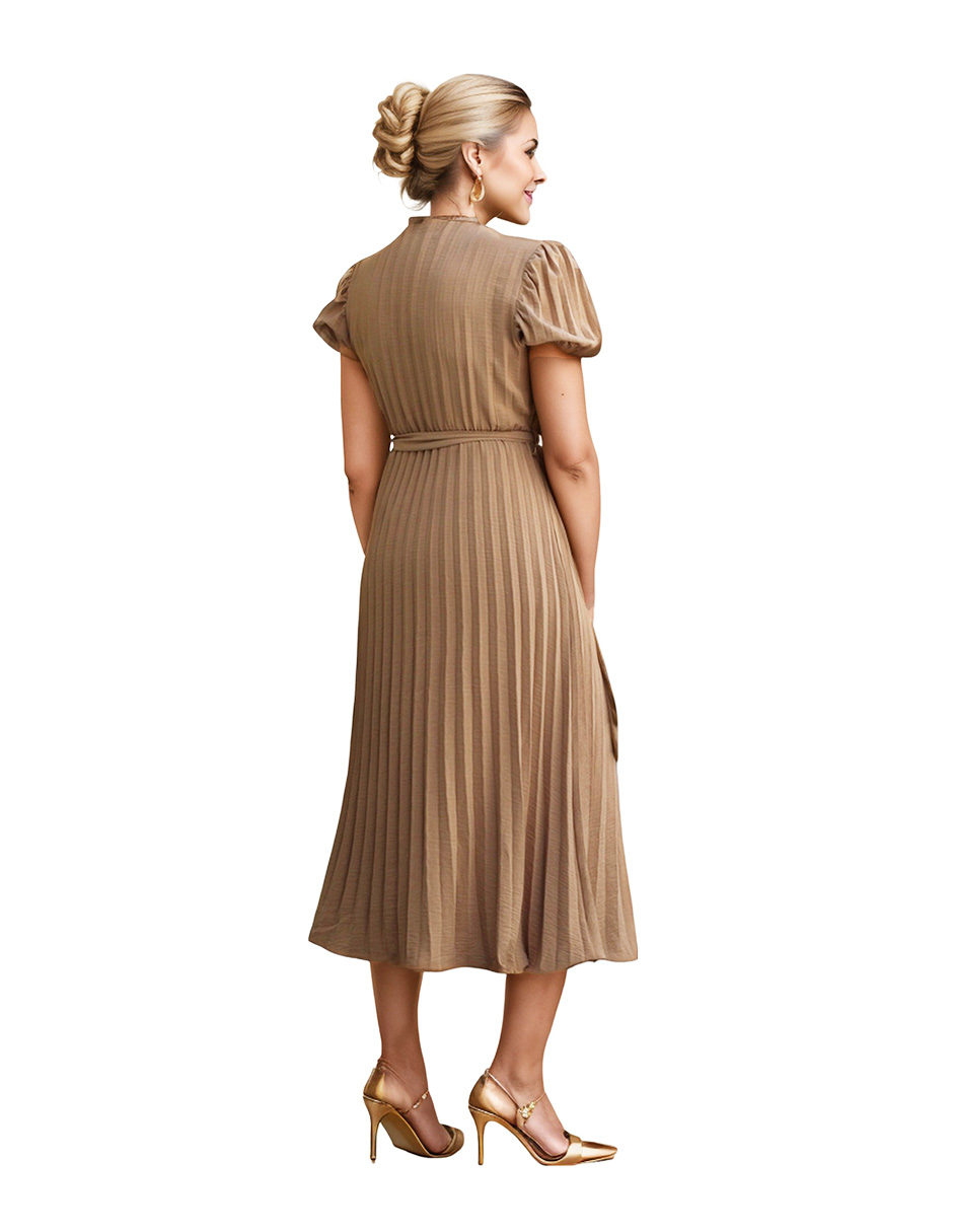 Vestido casual midi Bai Li plisado .