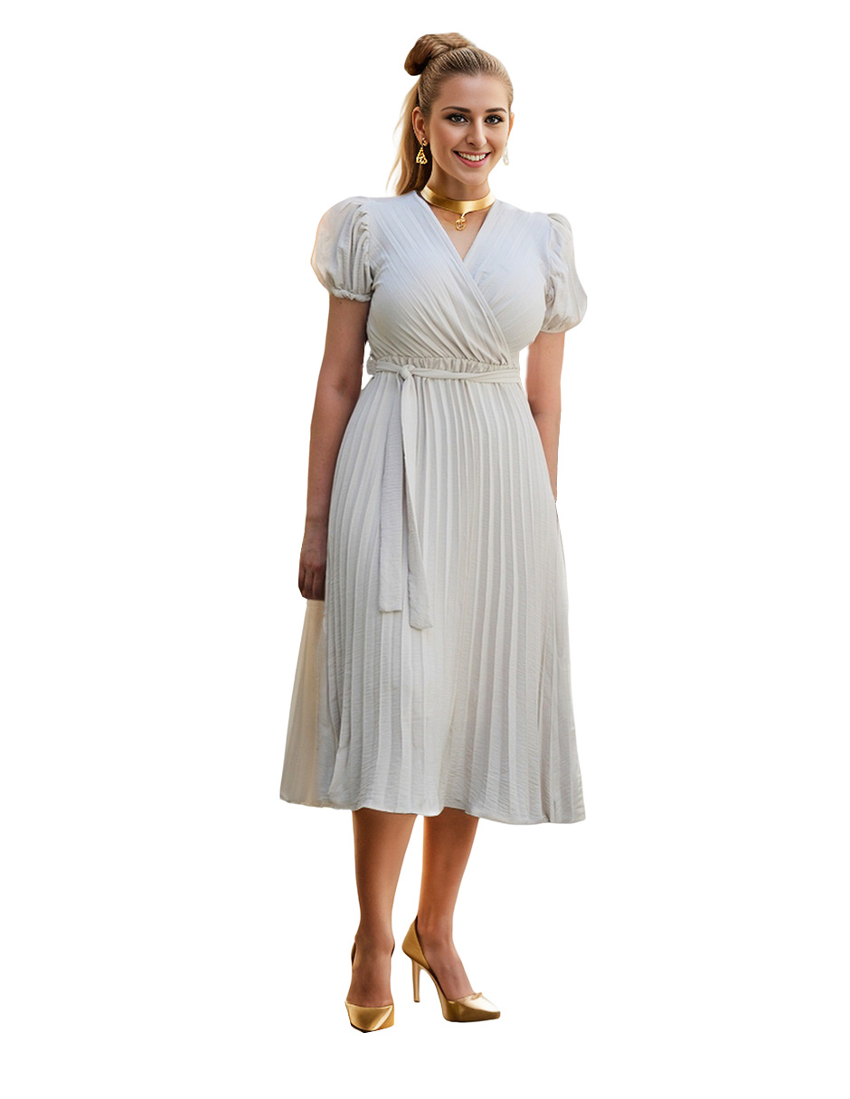 Vestido casual midi Bai Li plisado .