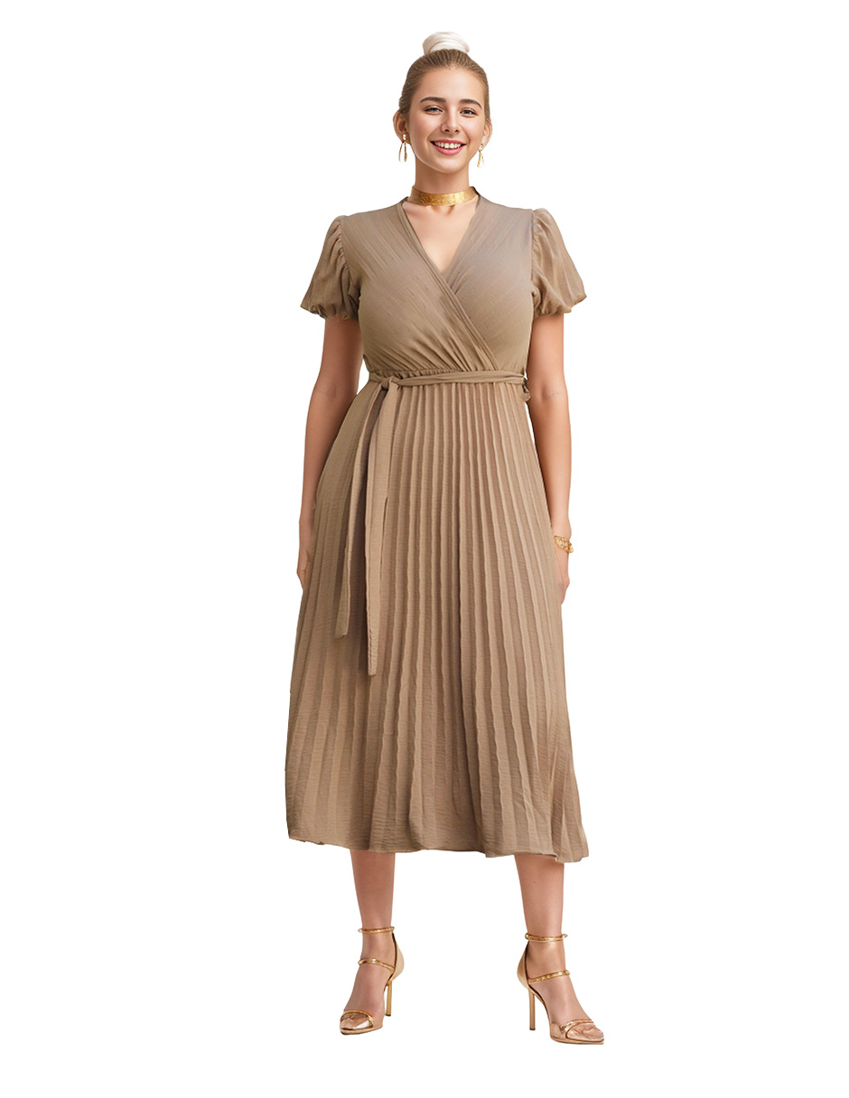 Vestido casual midi Bai Li plisado .