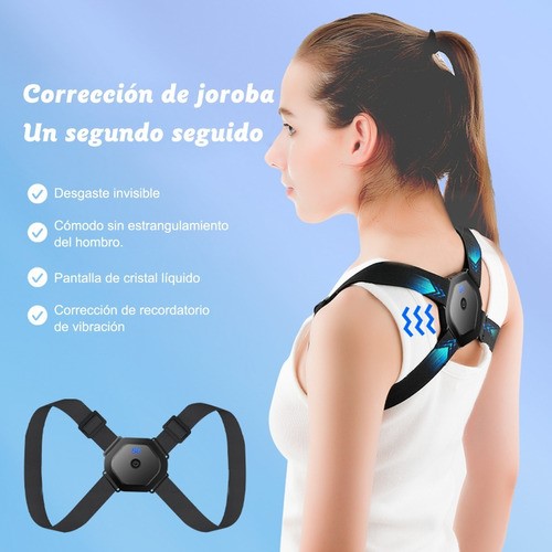 "Corrector De Postura Ajustable Unisex Sensor Inteligente negro talla unica "