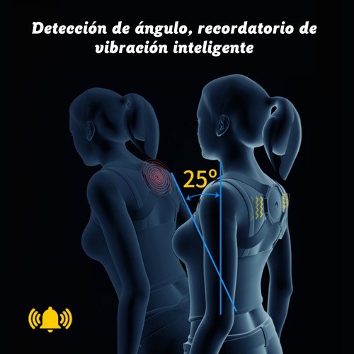 "Corrector De Postura Ajustable Unisex Sensor Inteligente negro talla unica "