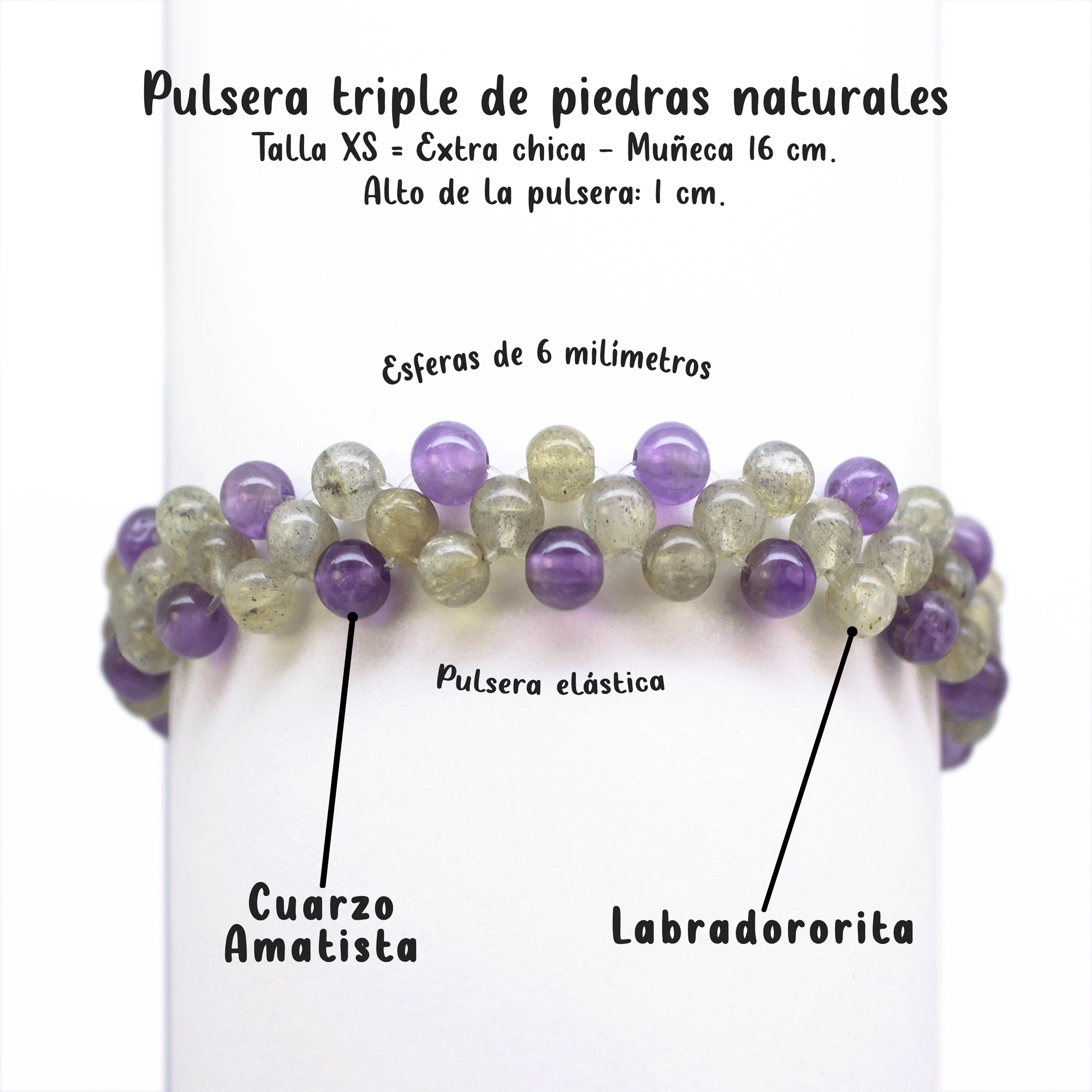 Pulsera Labradorita y Amatista