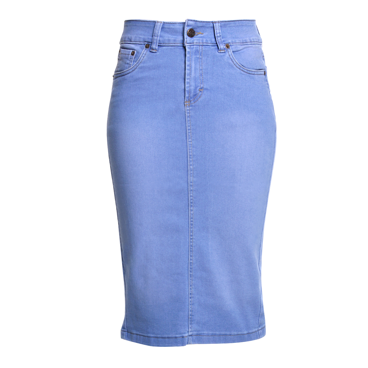 FALDA LARGA TUBO DE MEZCLILLA STRETCH