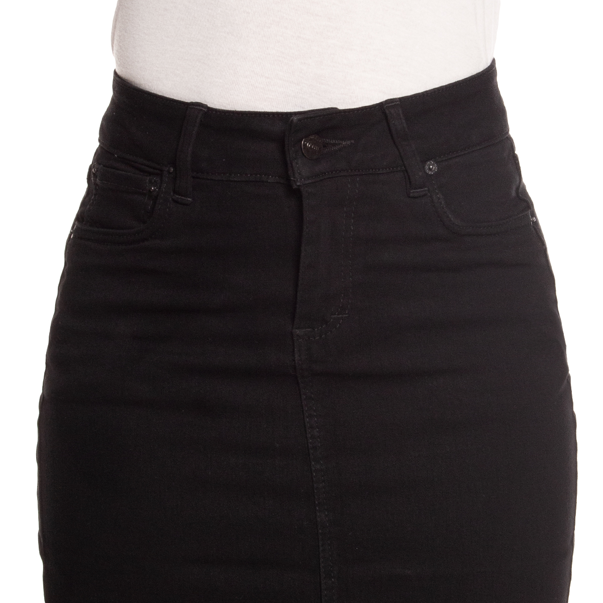 FALDA LARGA TUBO DE MEZCLILLA STRETCH