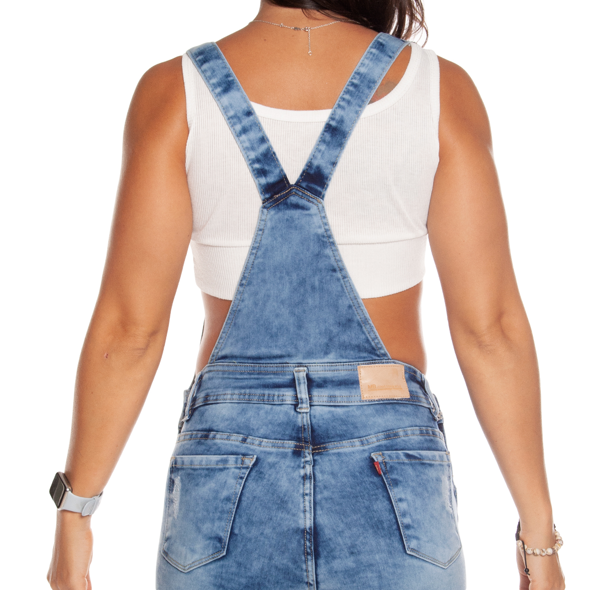 OVEROL PETO SHORT MEZCLILLA STRETCH