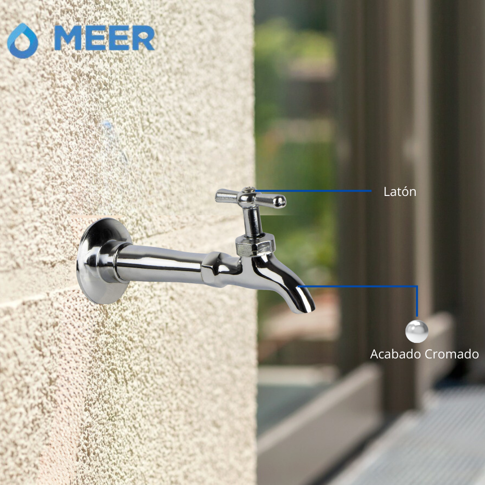 Llave para fregadero. Cubierta, cuerpo y manerales ABS, cierre de 1/4 de vuelta.