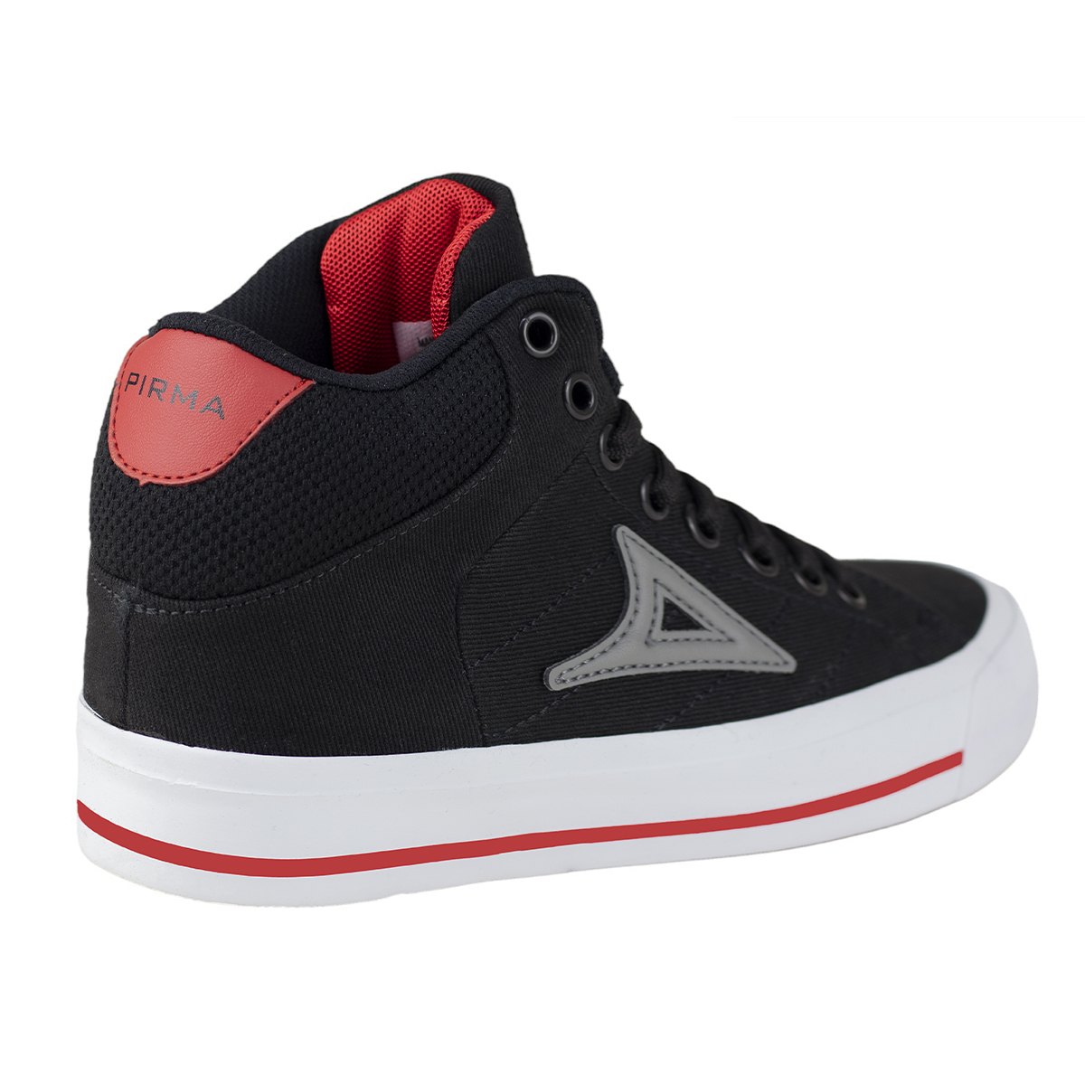 Tenis Urbanos Pirma Juvenil 6033 Negro Rojo Tipo Bota Confort.