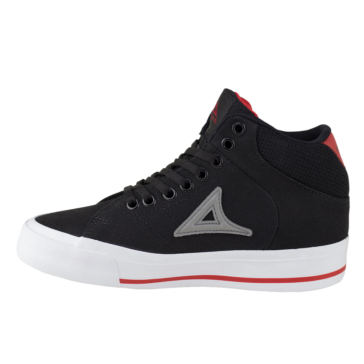 Tenis Urbanos Pirma Juvenil 6033 Negro Rojo Tipo Bota Confort.