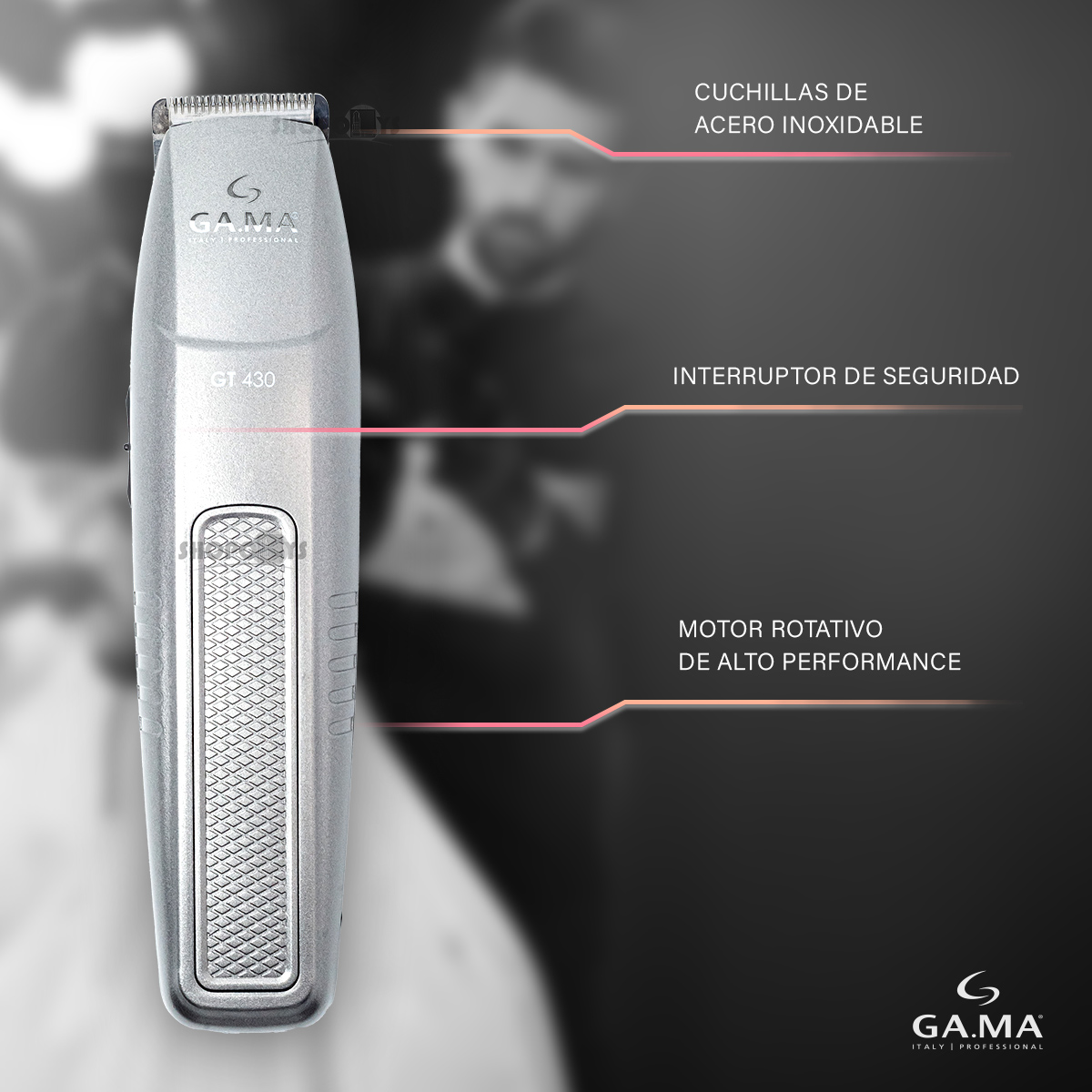 Combo Kit Cortadora + Terminadora Cabello Ga.ma Italy