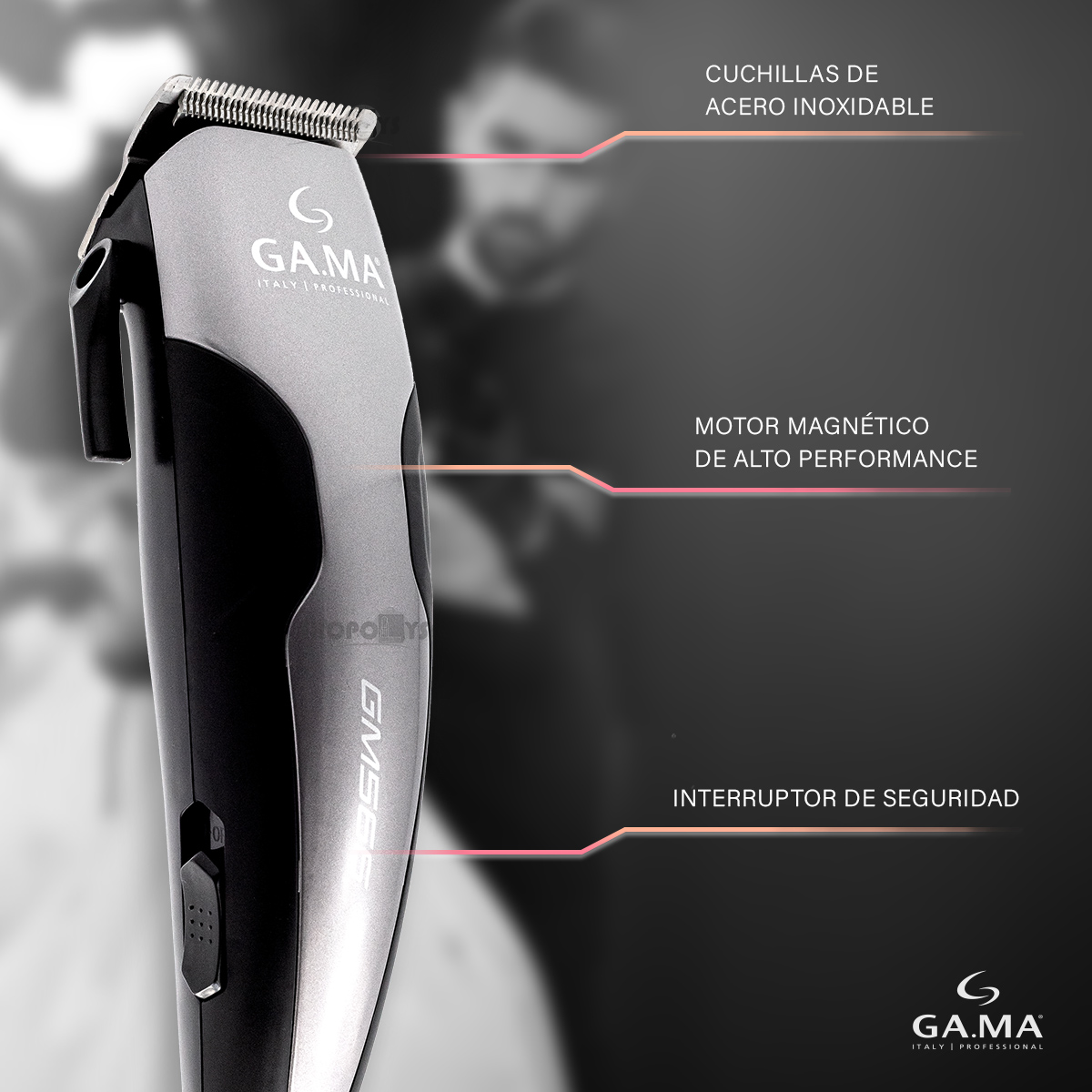 Combo Kit Cortadora + Terminadora Cabello Ga.ma Italy