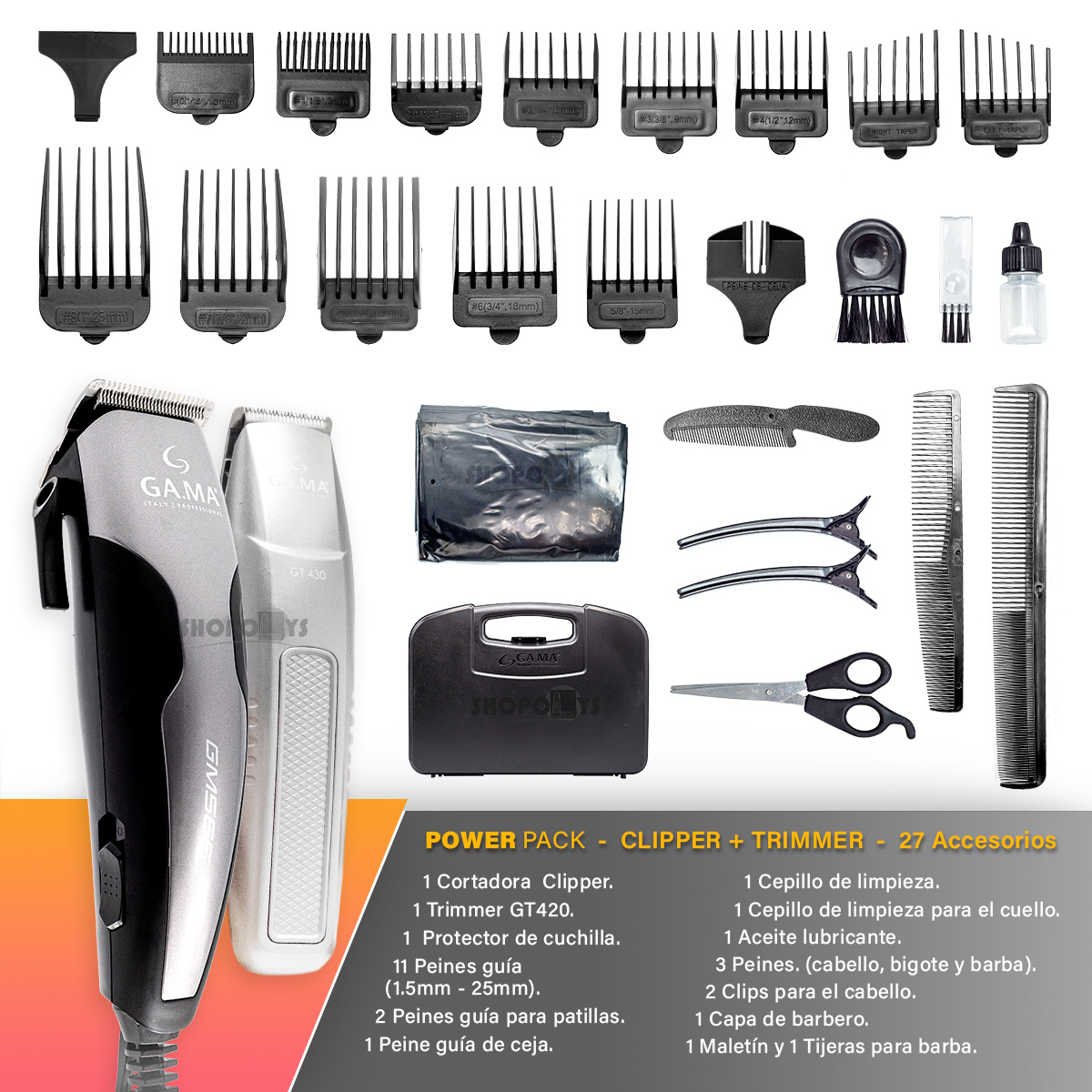 Combo Kit Cortadora + Terminadora Cabello Ga.ma Italy