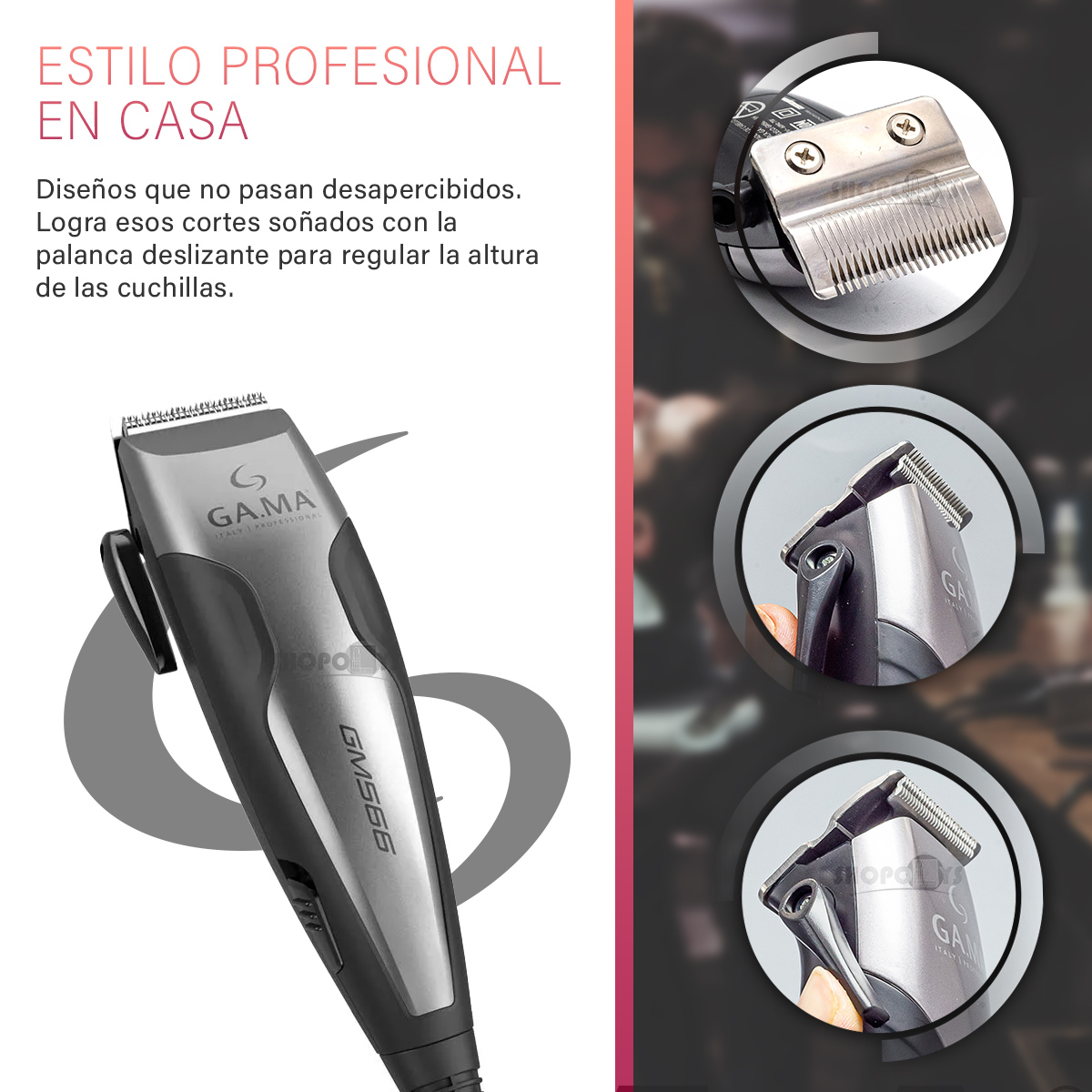 Combo Kit Cortadora + Terminadora Cabello Ga.ma Italy