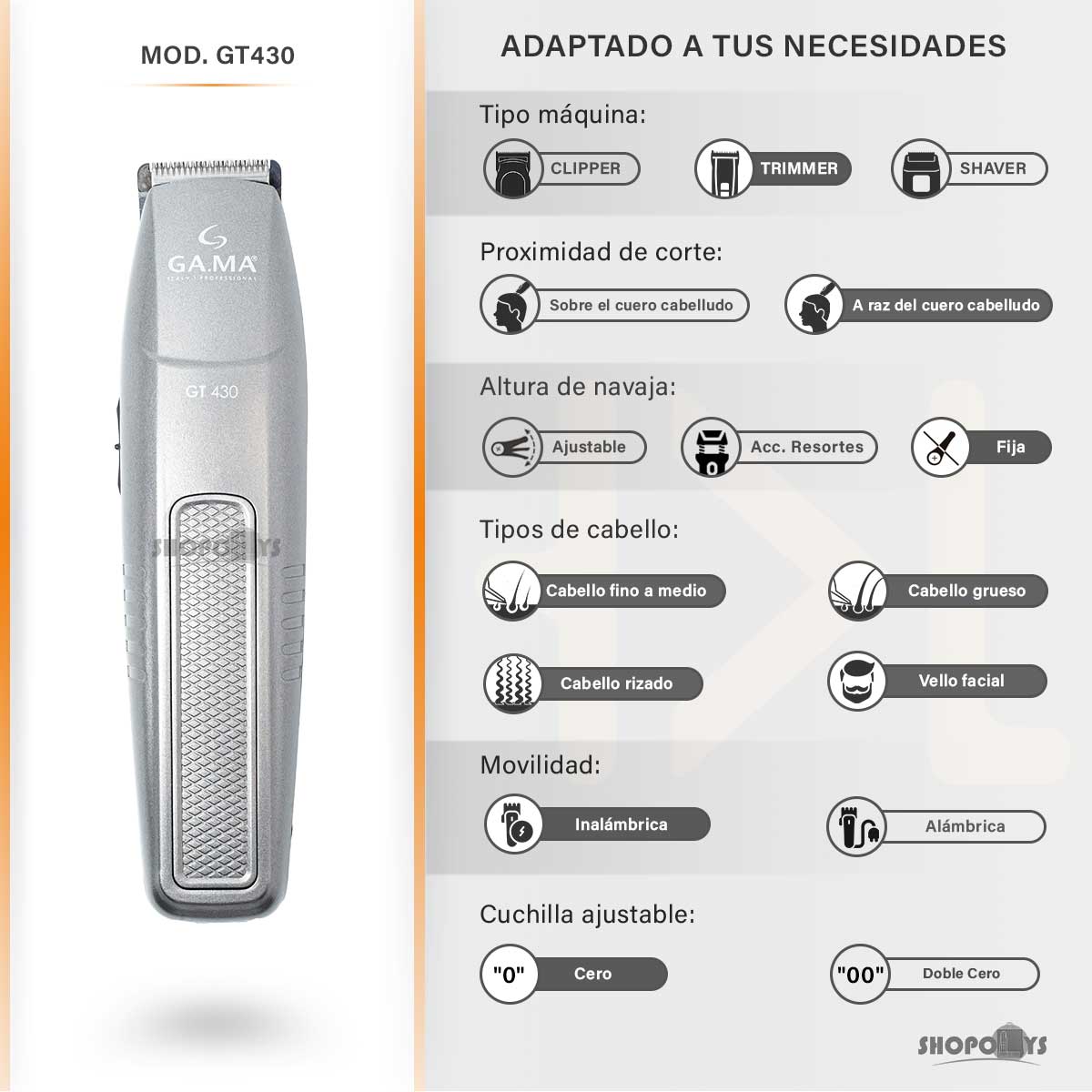 Combo Kit Cortadora + Terminadora Cabello Ga.ma Italy