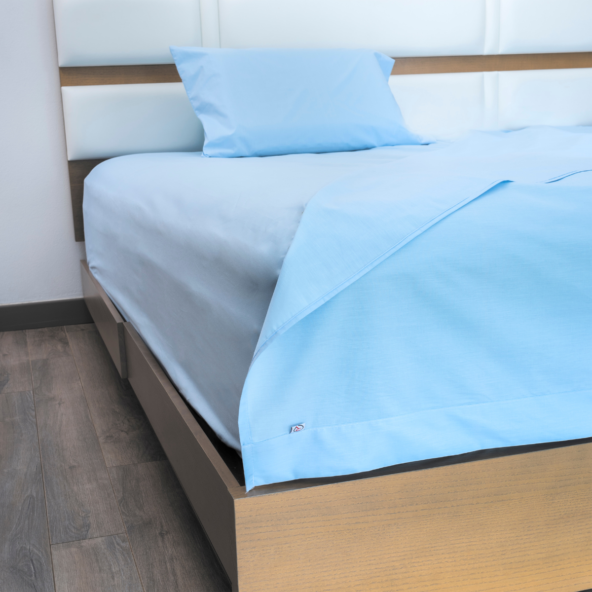 Juego de Sábanas Básica Algodón Percal 300 - Queen Size - Azul Cielo