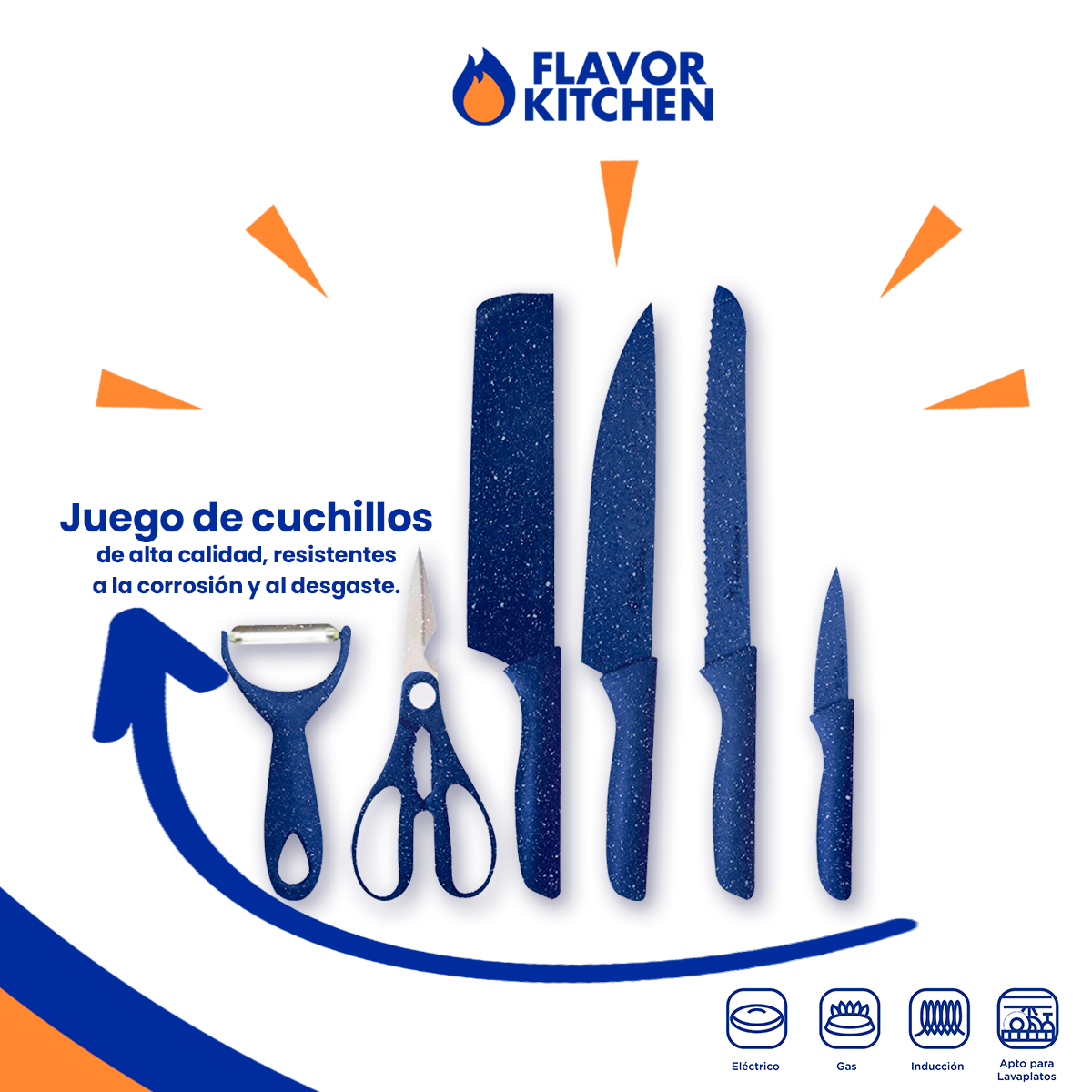 Batería De Cocina Flavor Kitchen Acero Inox Quirúrgico 26 Pz