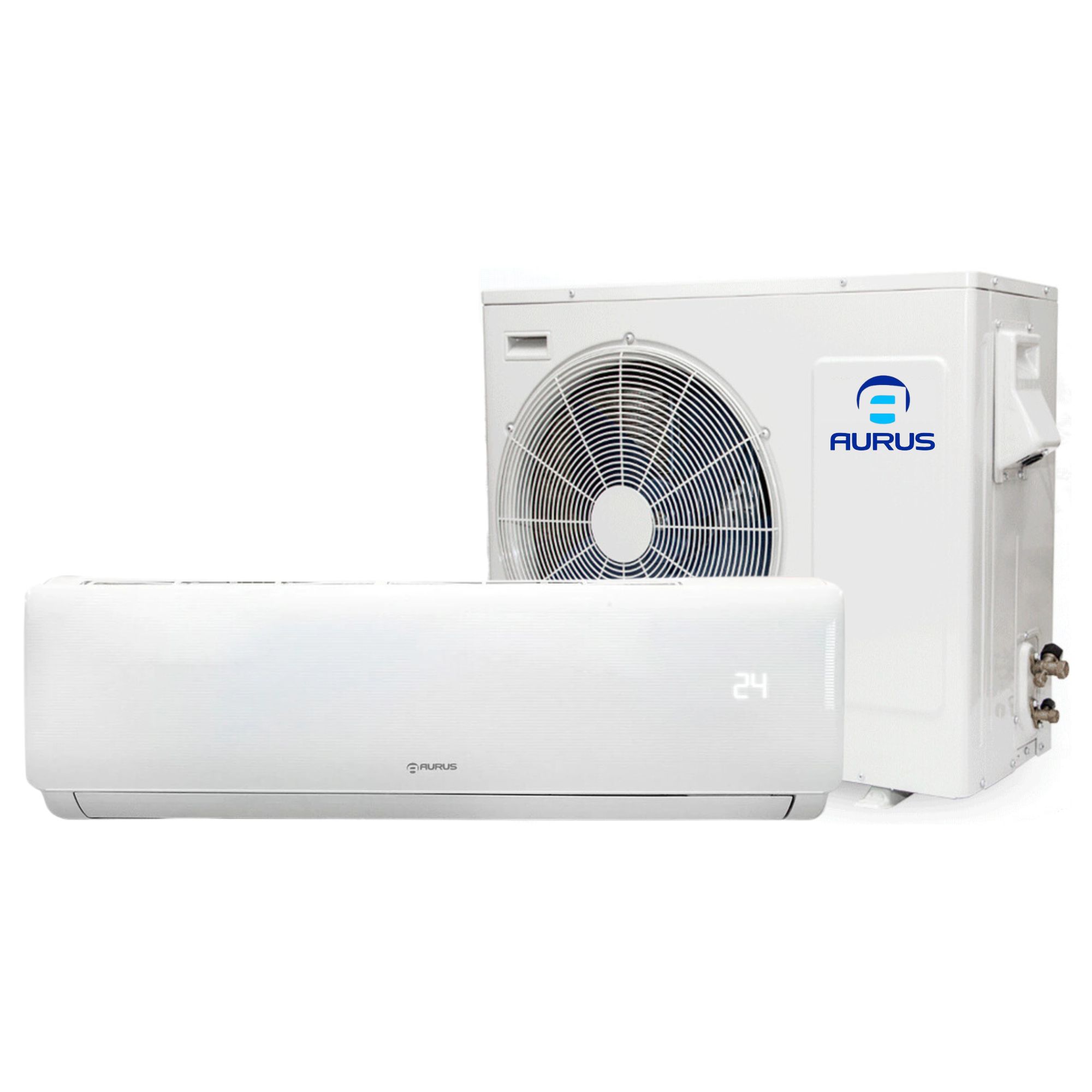 Minisplit Inverter Aurus de 2 Toneladas, 24,000 BTU, solo Frío, 220V, Wi-Fi, Blanco.
