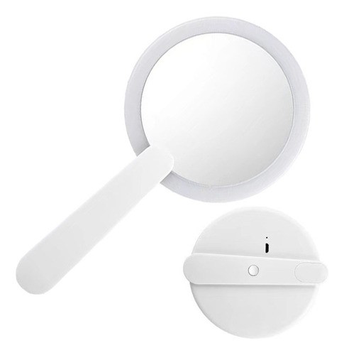 Espejo Maquillaje Luz Led Con Lupa Aumentos Blanco