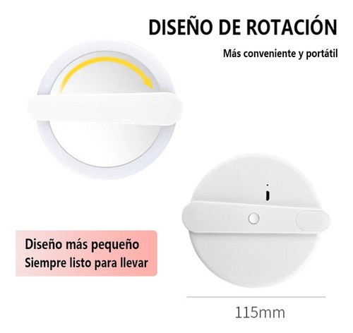Espejo Maquillaje Luz Led Con Lupa Aumentos Blanco