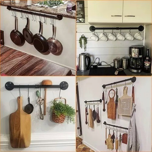 "Escurridor Organizador Tazas Sartenes Cocina Ollas Ganchos  negro "