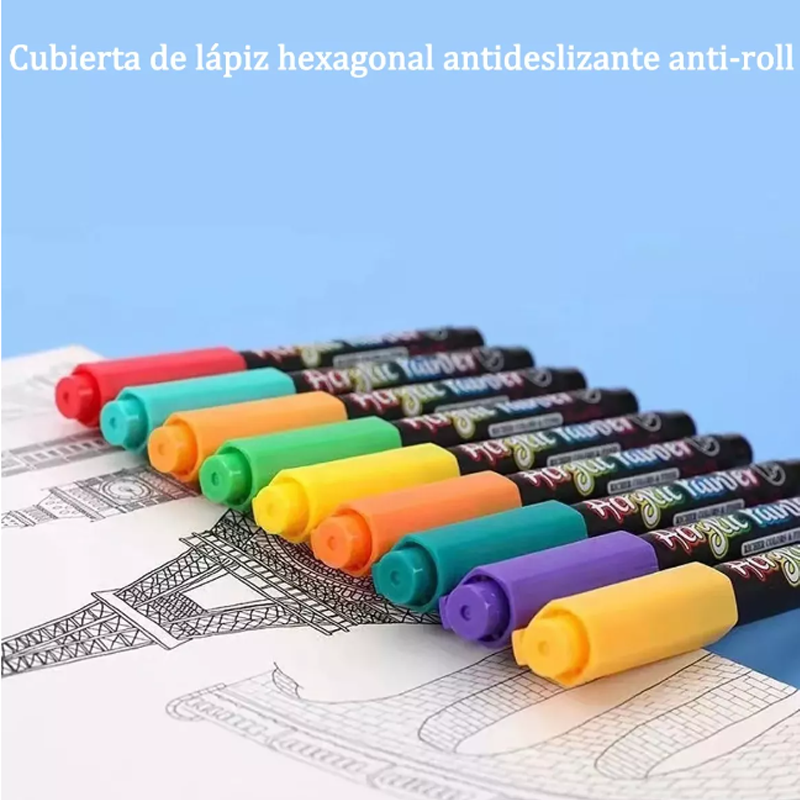 36 Plumones Punta Pincel Brush Pintura Acrílica Tipo Posca.